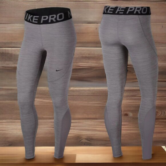 NWOT NIKE PRO TIGHT  (L) Gunsmoke/Heather/Black/Black - Picture 1 of 7